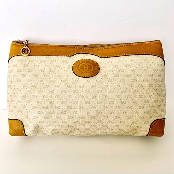 Gucci Vintage Clutch Pouch Makeup Bag GG - Picture 1 of 12
